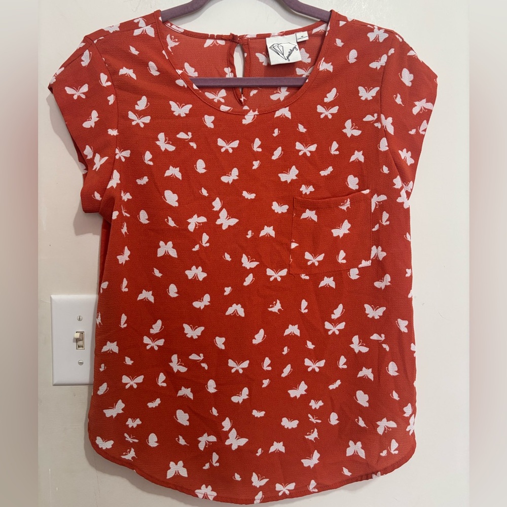 Janet Chung Butterfly Print Blouse